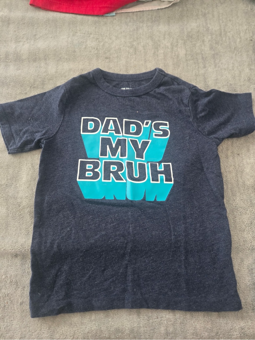 The Children's Place Navy Tee with Teal 'Dad's My Bruh' Graphic